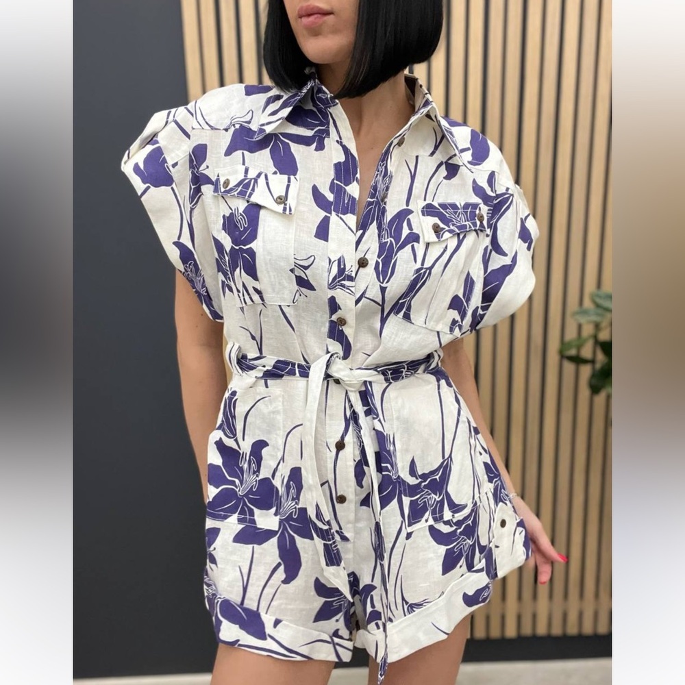 Zimmermann Acadian 100 % Linen Romper Playsuit - Picture 5 of 13